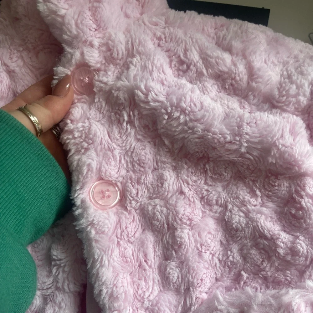 Toddler Girl's Soft Pink Faux Fur Jacket, Sz 12-18 months